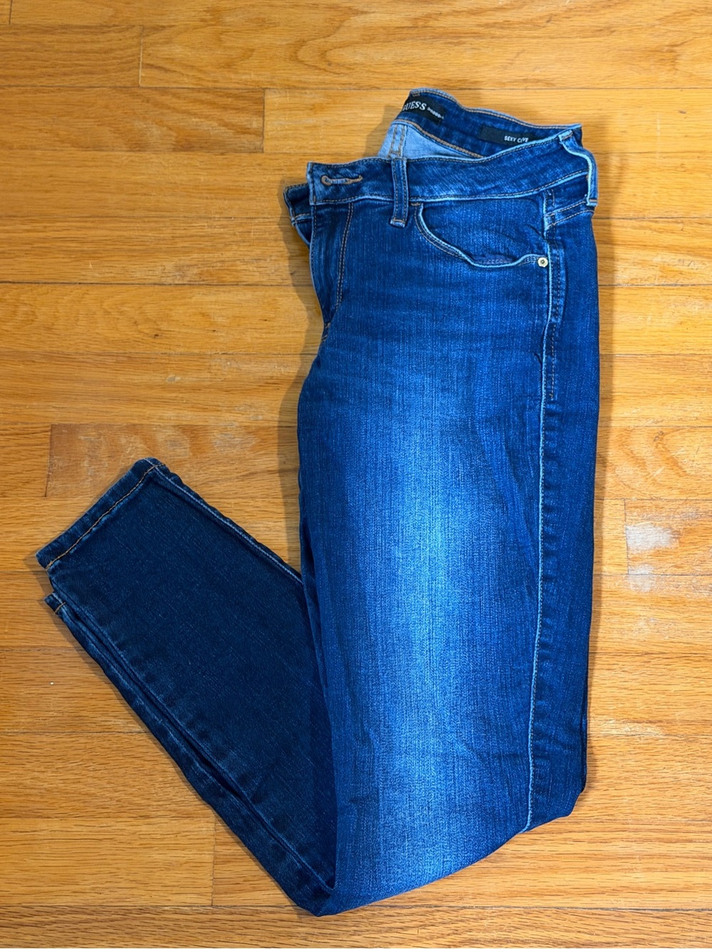 Women's Dark Blue Skinny Jeans - Classic Stretch Denim